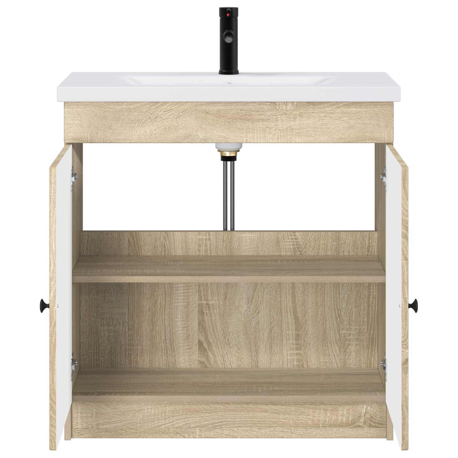 Badkamermeubelset Sonoma Eiken 56 x 37,5 x 81 cm Bewerkt hout