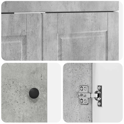 Badkamermeubelset Betongrijs 56 x 37,5 x 81 cm Bewerkt hout