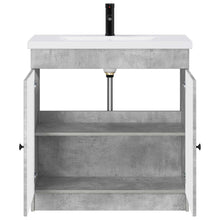 Badkamermeubelset Betongrijs 56 x 37,5 x 81 cm Bewerkt hout