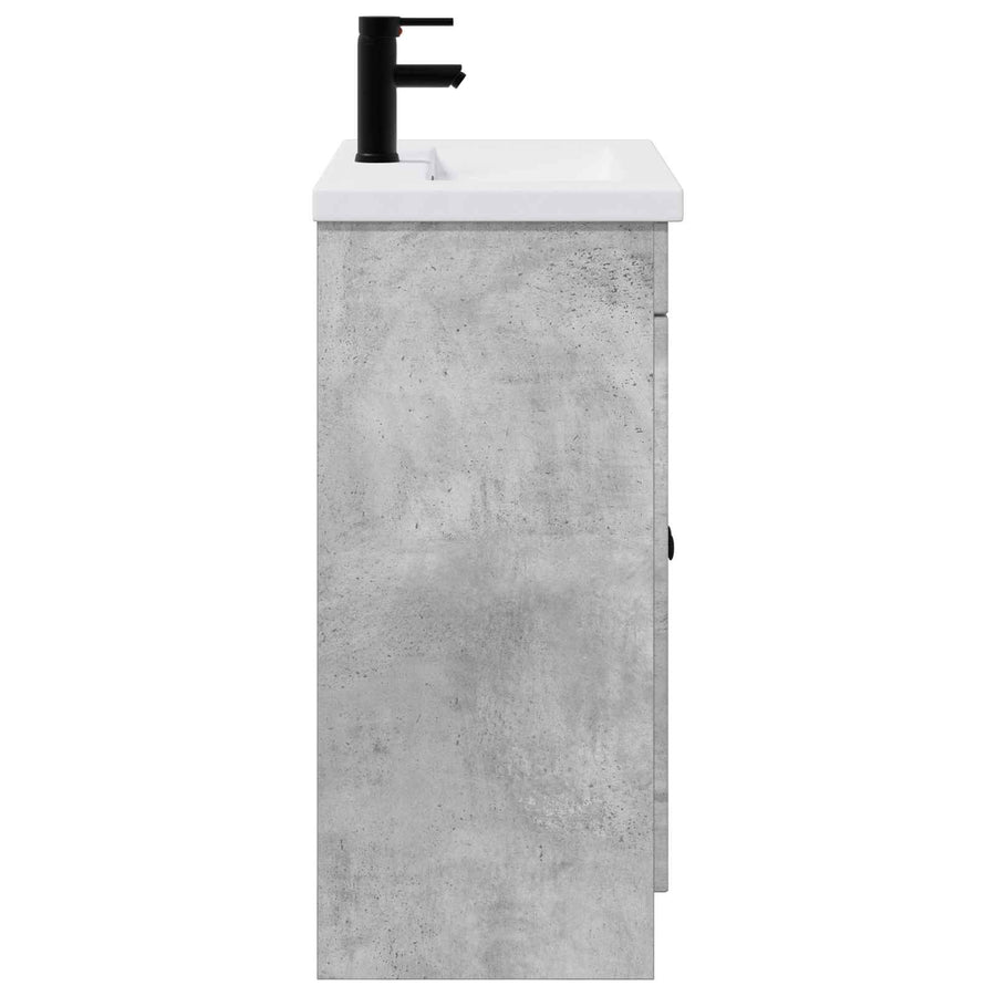 Badkamermeubelset Betongrijs 56 x 37,5 x 81 cm Bewerkt hout