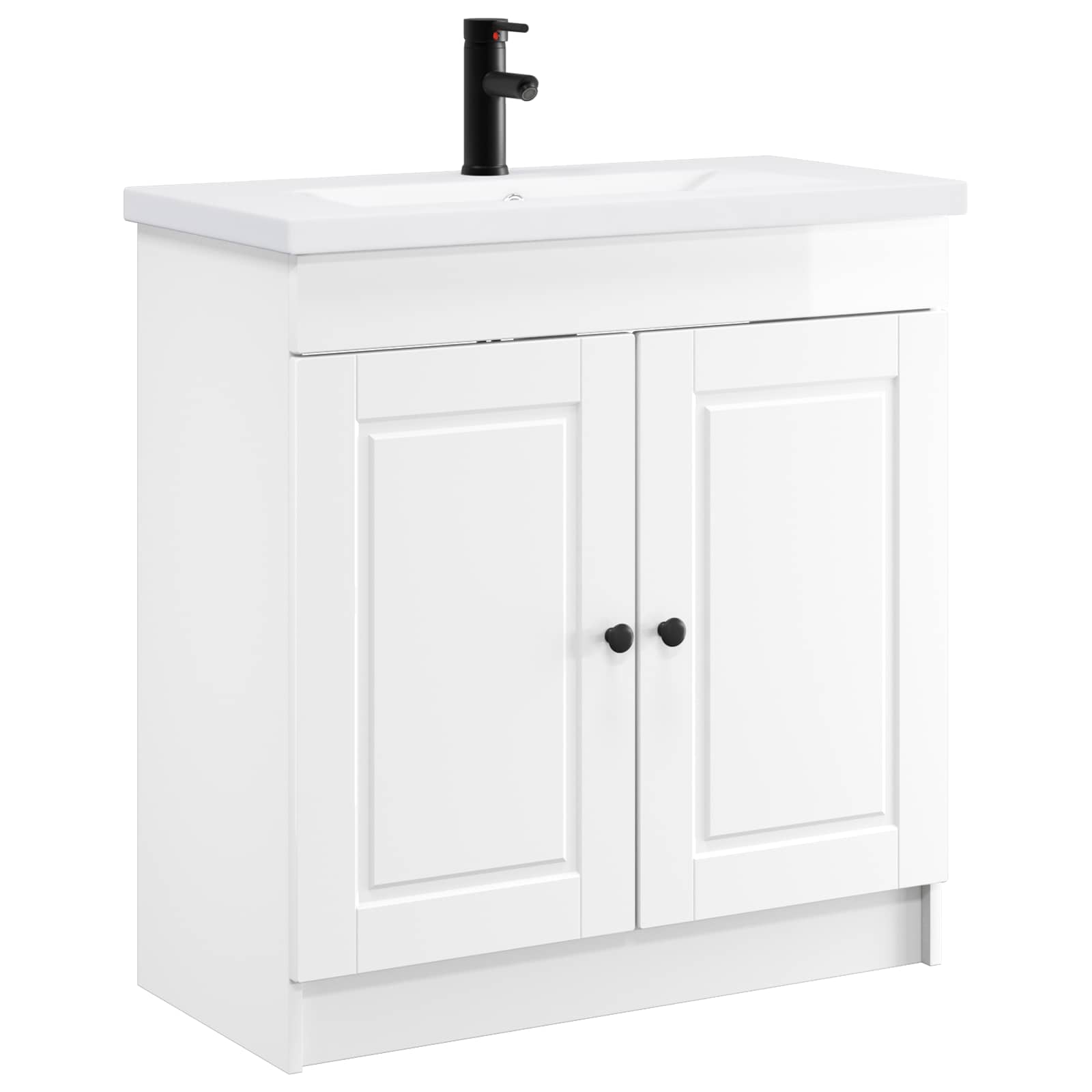 Badkamermeubelset Hoogglans Wit 56 x 37,5 x 81 cm Bewerkt hout