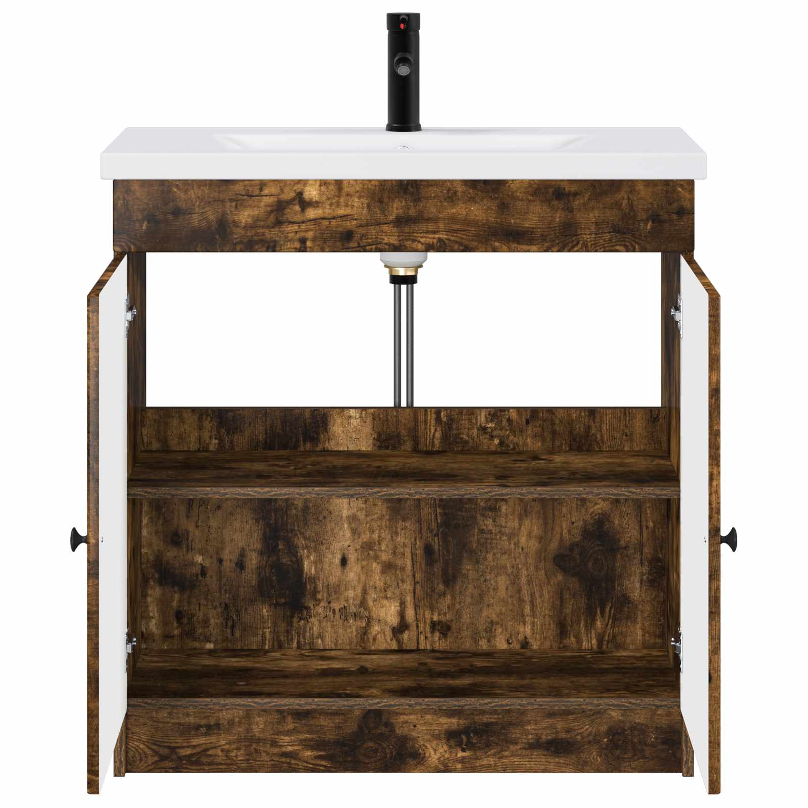 Badkamermeubelset Gerookt eiken 56 x 37,5 x 81 cm Bewerkt hout