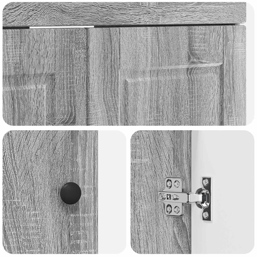 Badkamermeubelset Grijs Sonoma 56 x 37,5 x 81 cm Bewerkt hout