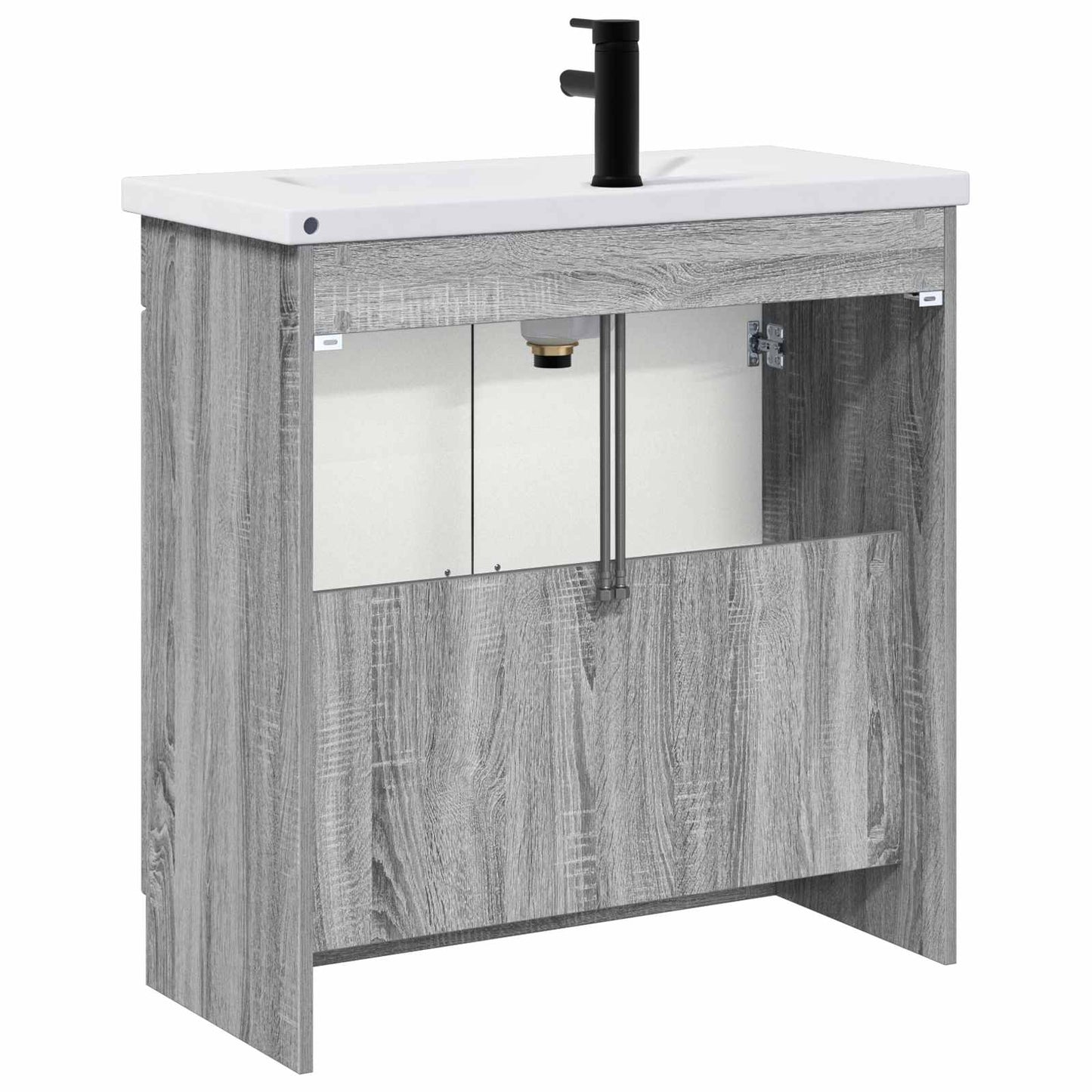 Badkamermeubelset Grijs Sonoma 56 x 37,5 x 81 cm Bewerkt hout