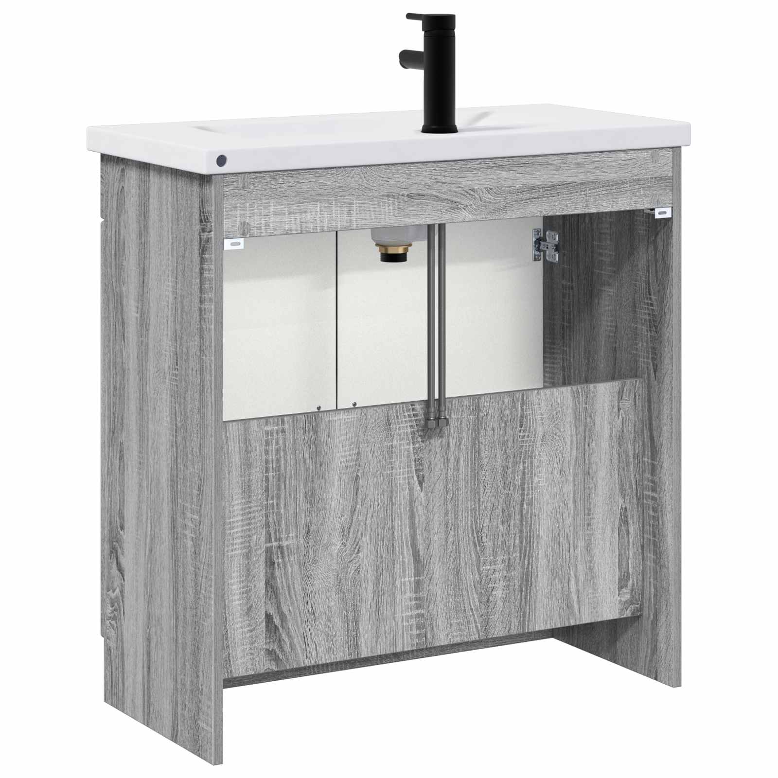 Badkamermeubelset Grijs Sonoma 56 x 37,5 x 81 cm Bewerkt hout