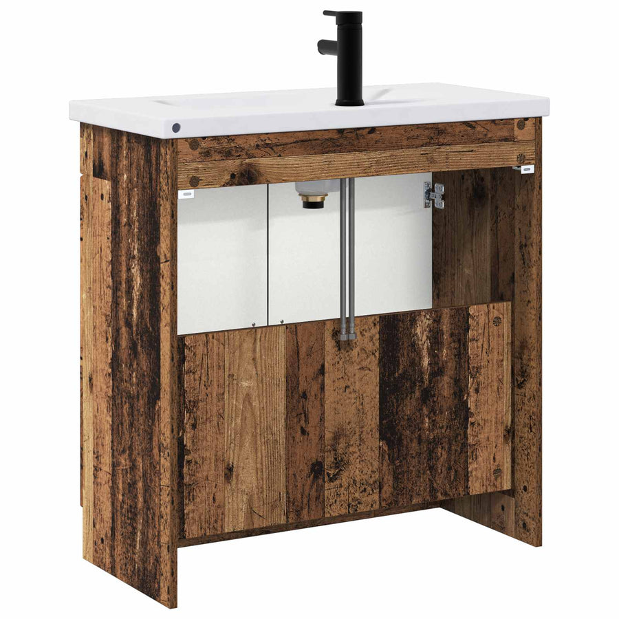 Badkamermeubelset Oud hout 56 x 37,5 x 81 cm Bewerkt hout