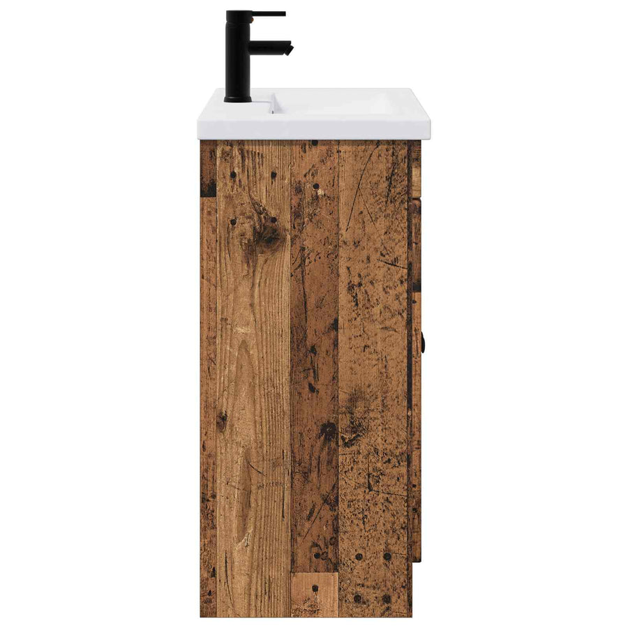 Badkamermeubelset Oud hout 56 x 37,5 x 81 cm Bewerkt hout