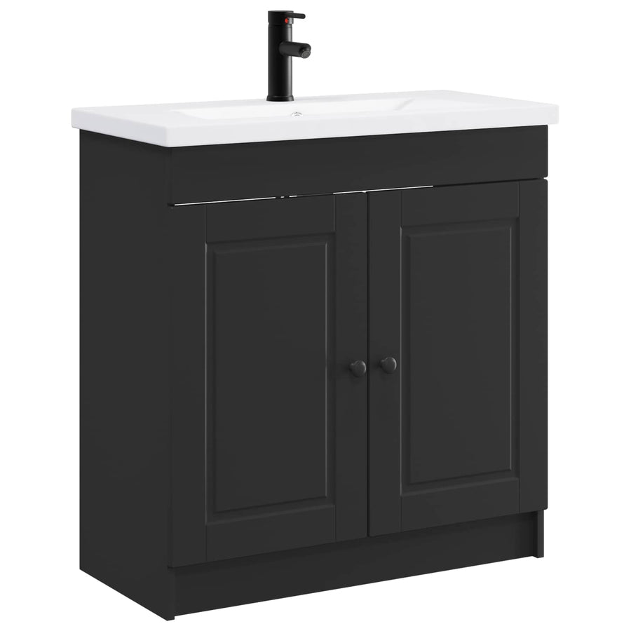 Badkamermeubelset Zwart 78,5 x 37,5 x 81 cm Bewerkt hout