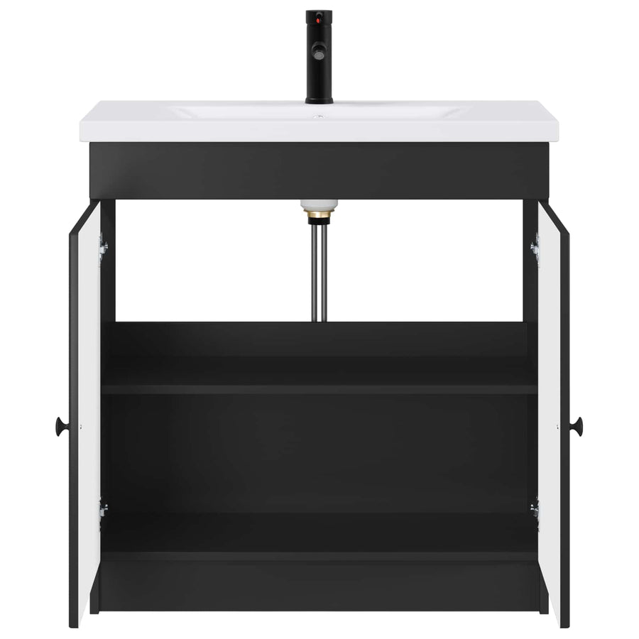 Badkamermeubelset Zwart 78,5 x 37,5 x 81 cm Bewerkt hout