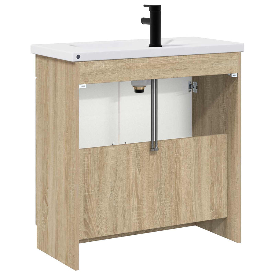 Badkamermeubelset Sonoma Eiken 78,5 x 37,5 x 81 cm Bewerkt hout