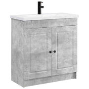 Badkamermeubelset 78,5x37,5x81 cm betongrijs bewerkt hout