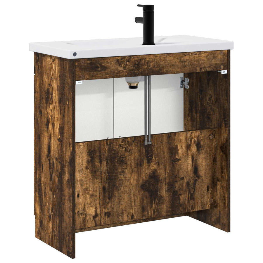 Badkamermeubelset Gerookt eiken 78,5 x 37,5 x 81 cm
