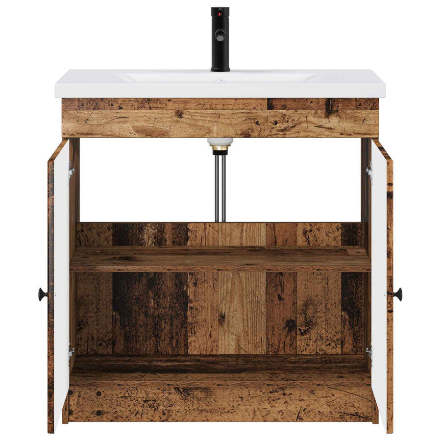 Badkamermeubelset Oud hout 78,5 x 37,5 x 81 cm Bewerkt hout