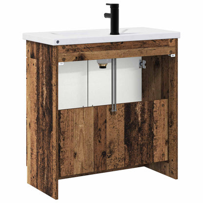 Badkamermeubelset Oud hout 78,5 x 37,5 x 81 cm Bewerkt hout