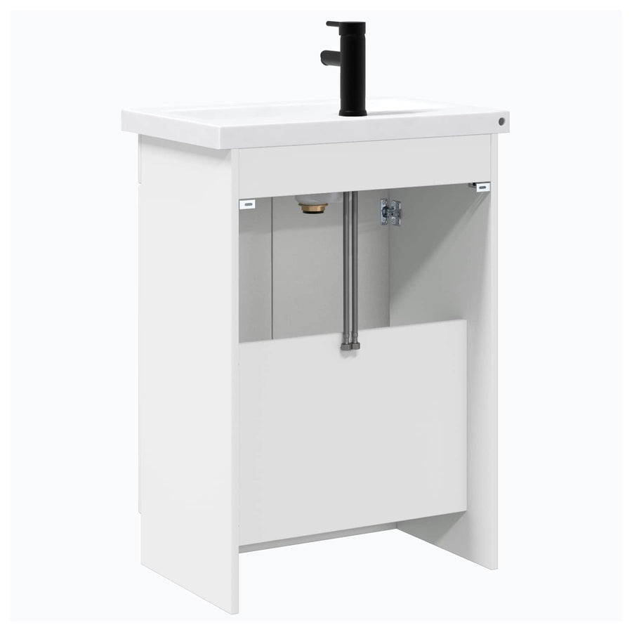 Badkamermeubelset Wit 56 x 37,5 x 81 cm Bewerkt hout