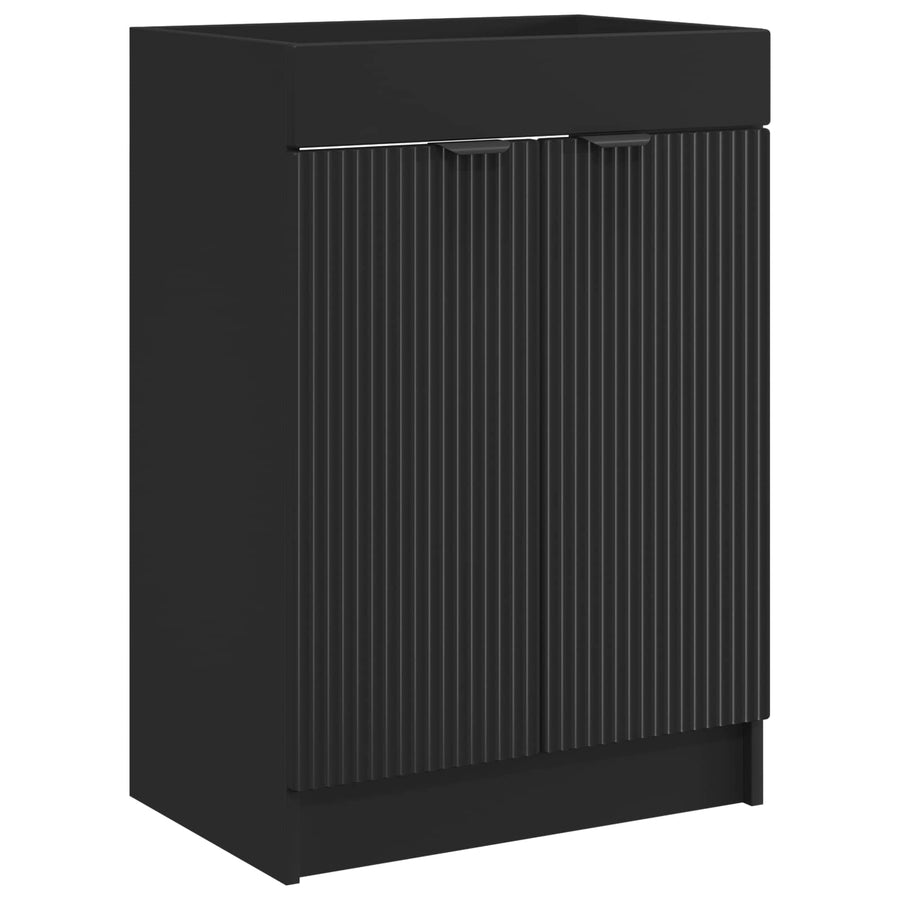 Badkamermeubelset Zwart 56 x 37,5 x 81 cm Bewerkt hout