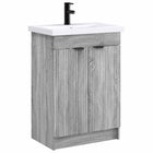 Badkamermeubelset 56x37,5x81 cm grijs Sonoma bewerkt hout