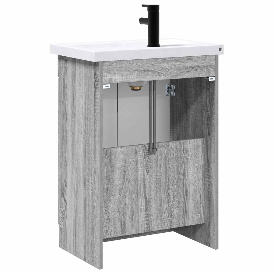 Badkamermeubelset Grijs Sonoma 56 x 37,5 x 81 cm Bewerkt hout