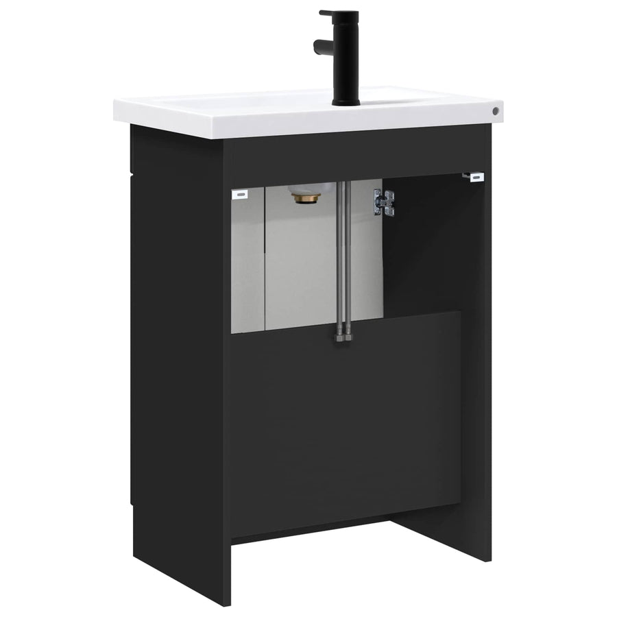 Badkamermeubelset Zwart 78,5 x 37,5 x 81 cm Bewerkt hout