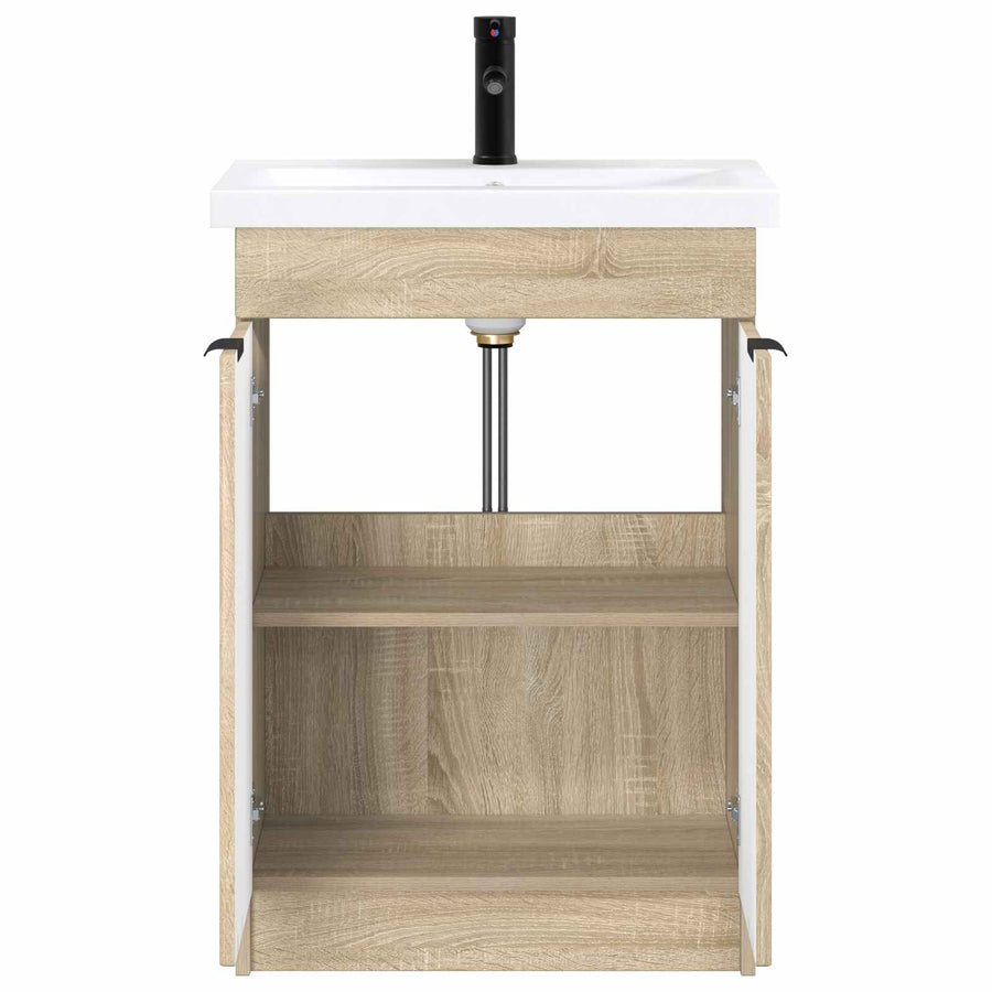 Badkamermeubelset Sonoma Eiken 78,5 x 37,5 x 81 cm Bewerkt hout