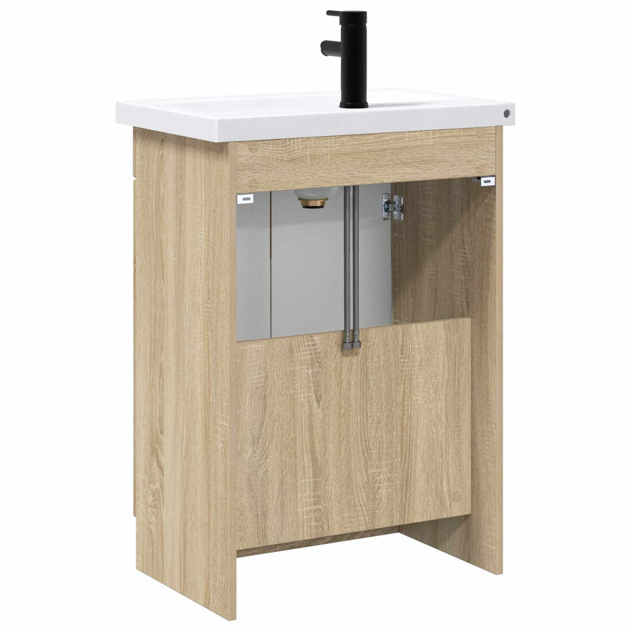 Badkamermeubelset Sonoma Eiken 78,5 x 37,5 x 81 cm Bewerkt hout