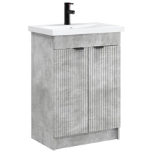Badkamermeubelset Betongrijs 78,5 x 37,5 x 81 cm Bewerkt hout