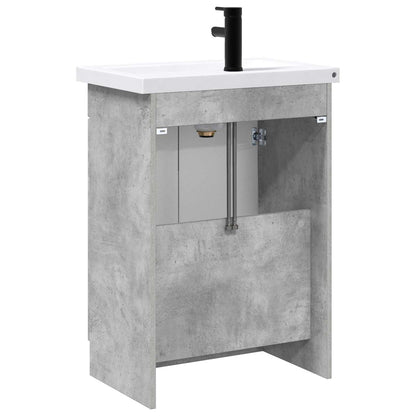 Badkamermeubelset Betongrijs 78,5 x 37,5 x 81 cm Bewerkt hout