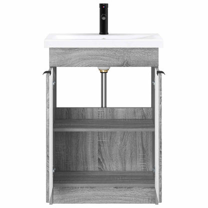 Badkamermeubelset Grijs Sonoma 78,5 x 37,5 x 81 cm Bewerkt hout
