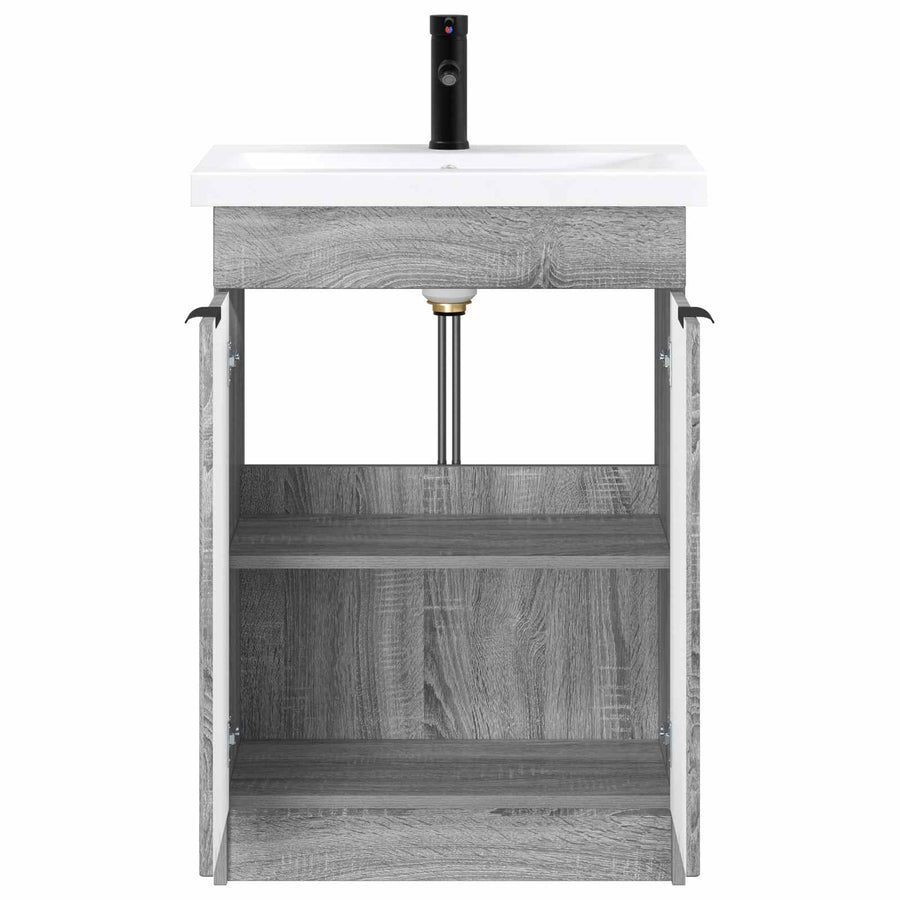 Badkamermeubelset Grijs Sonoma 78,5 x 37,5 x 81 cm Bewerkt hout
