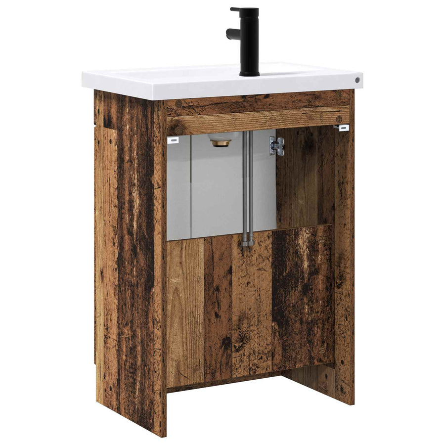 Badkamermeubelset Oud hout 78,5 x 37,5 x 81 cm Bewerkt hout