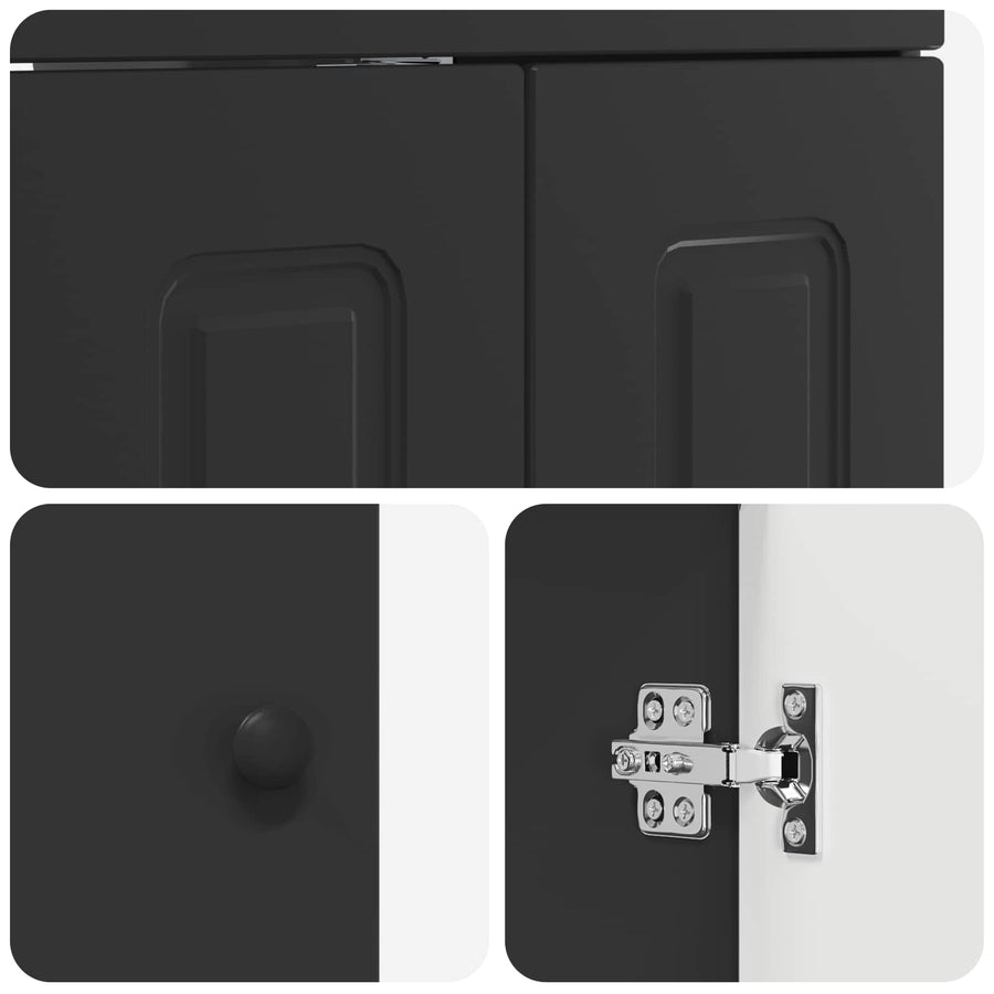 Badkamermeubelset Zwart 56 x 37,5 x 81 cm Bewerkt hout