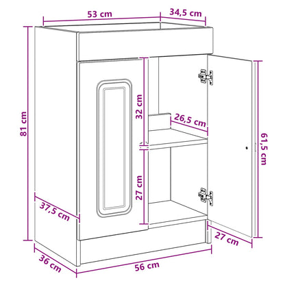 Badkamermeubelset Sonoma Eiken 56 x 37,5 x 81 cm Bewerkt hout