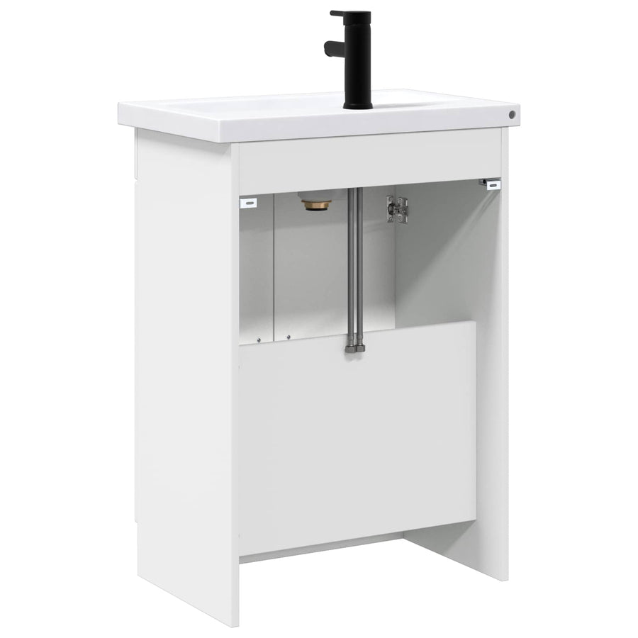 Badkamermeubelset Hoogglans Wit 56 x 37,5 x 81 cm Bewerkt hout