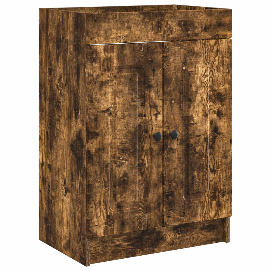 Badkamermeubelset Gerookt eiken 56 x 37,5 x 81 cm Bewerkt hout