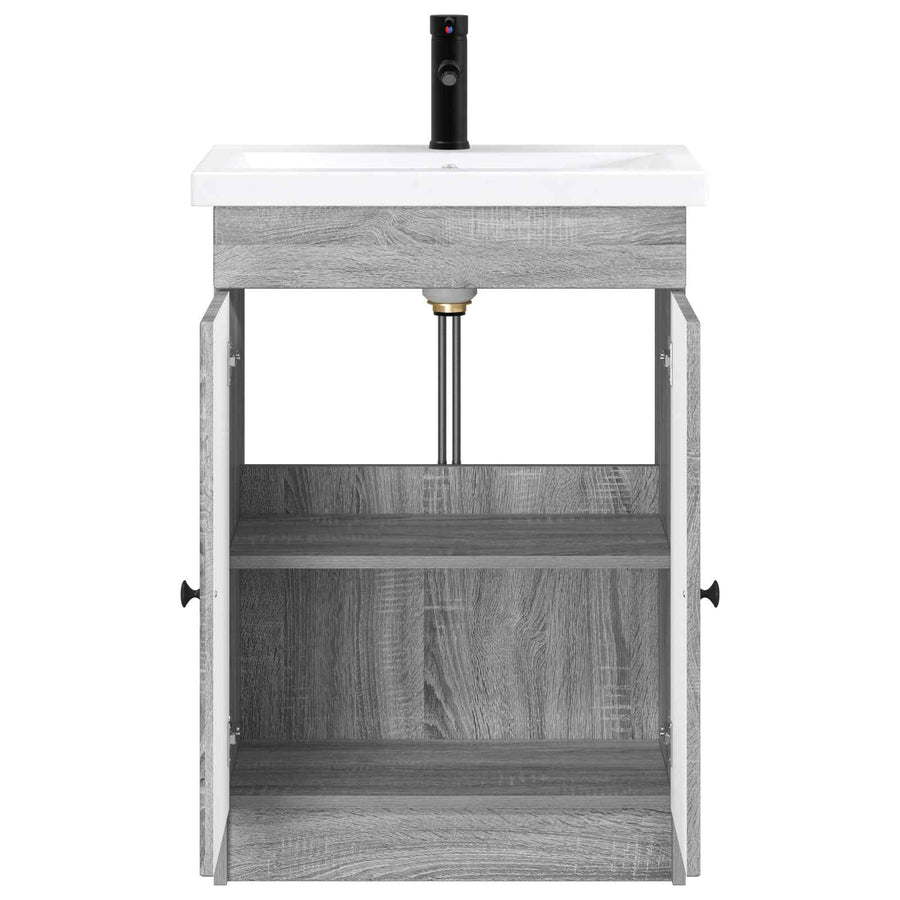 Badkamermeubelset Grijs Sonoma 56 x 37,5 x 81 cm Bewerkt hout