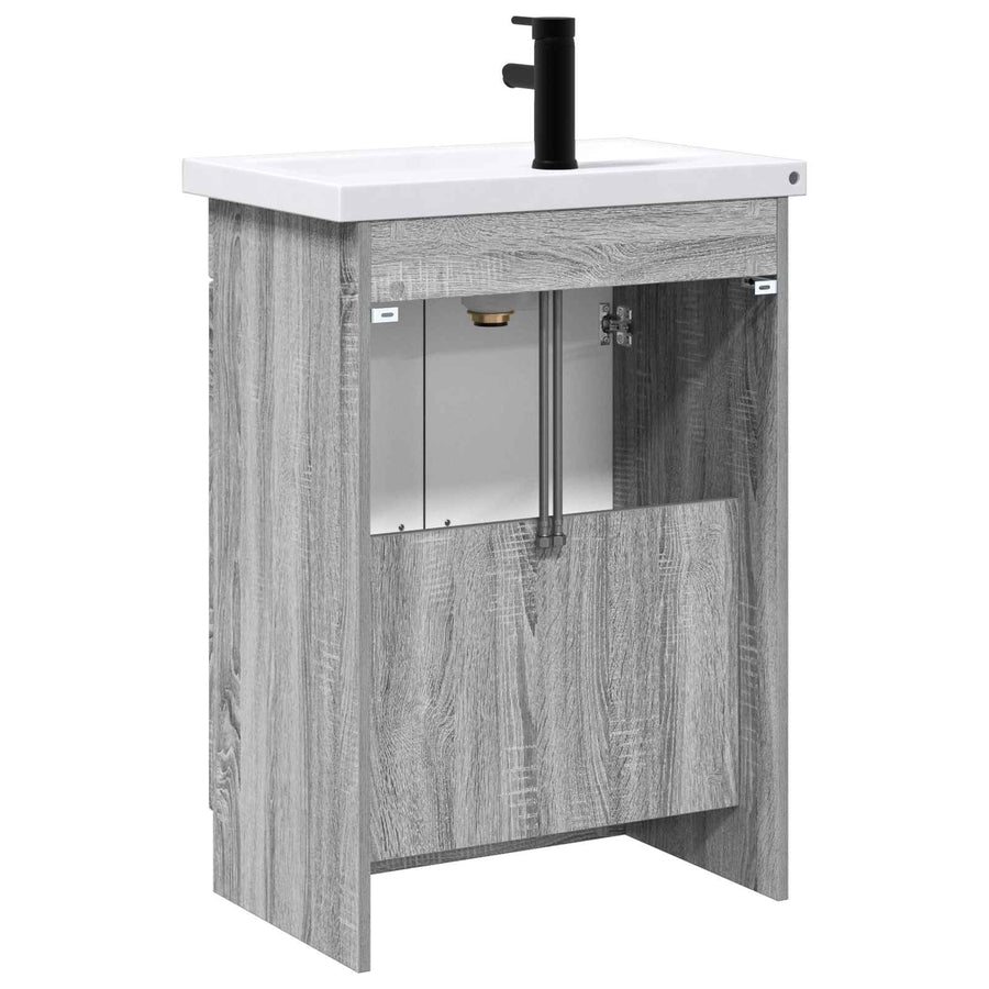 Badkamermeubelset Grijs Sonoma 56 x 37,5 x 81 cm Bewerkt hout