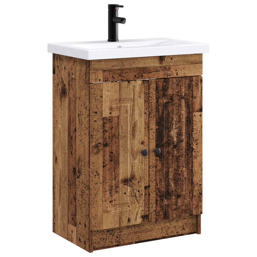 Badkamermeubelset Oud hout 56 x 37,5 x 81 cm Bewerkt hout
