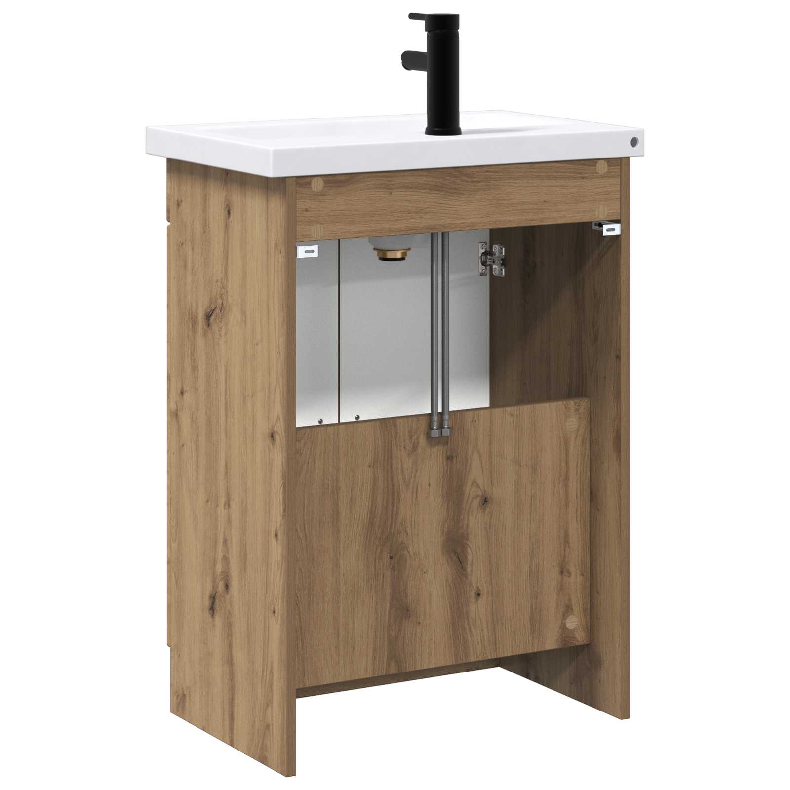 Badkamermeubelset Artisanaal eiken 56 x 37,5 x 81 cm