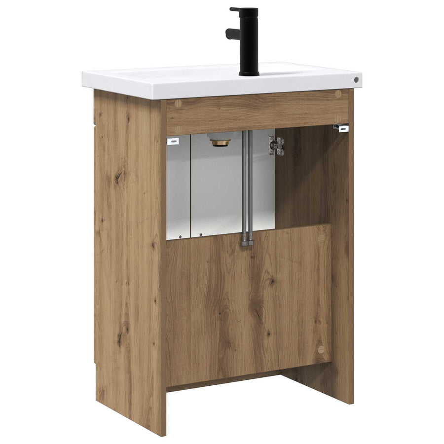 Badkamermeubelset Artisanaal eiken 56 x 37,5 x 81 cm