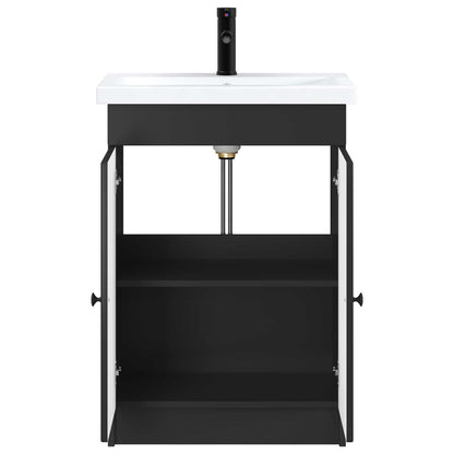 Badkamermeubelset Zwart 78,5 x 37,5 x 81 cm Bewerkt hout