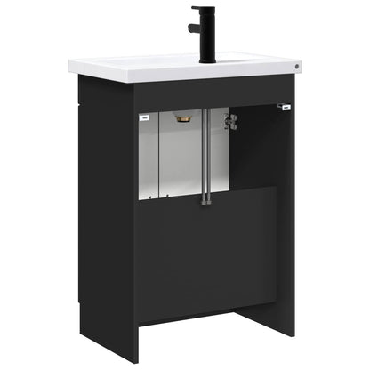 Badkamermeubelset Zwart 78,5 x 37,5 x 81 cm Bewerkt hout