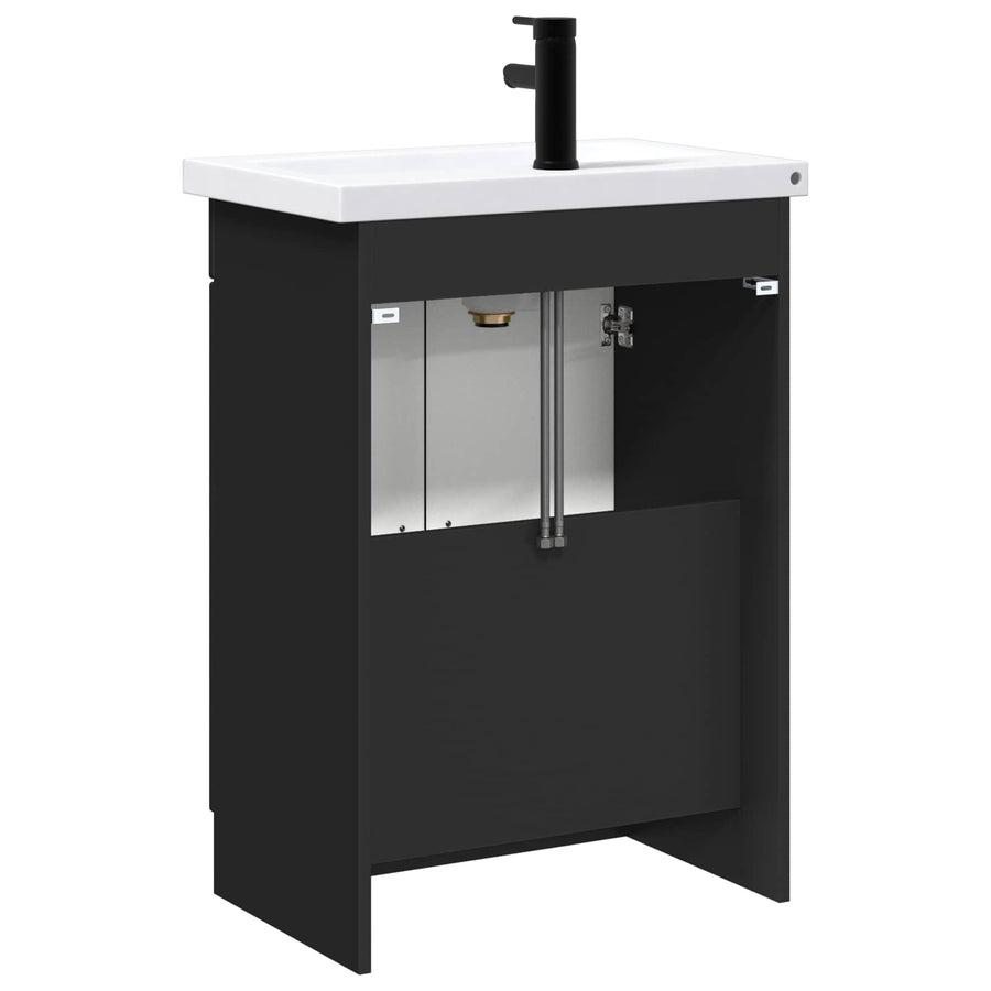 Badkamermeubelset Zwart 78,5 x 37,5 x 81 cm Bewerkt hout