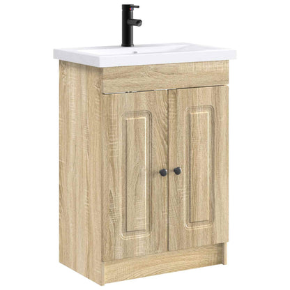 Badkamermeubelset Sonoma Eiken 78,5 x 37,5 x 81 cm Bewerkt hout