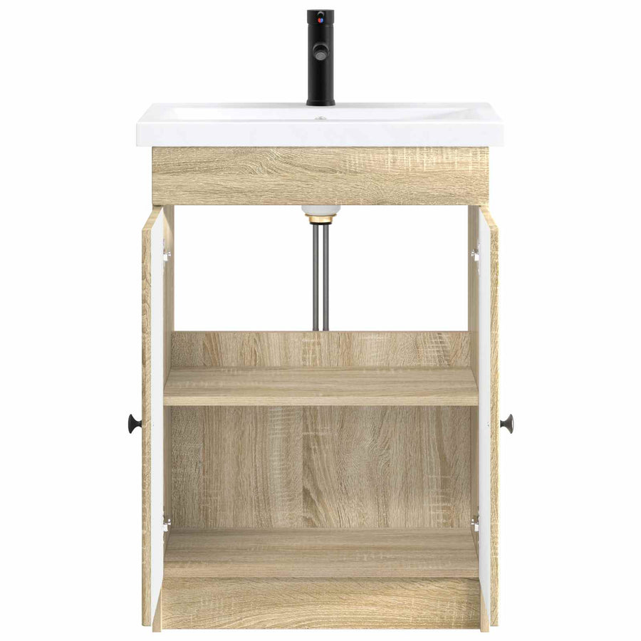 Badkamermeubelset Sonoma Eiken 78,5 x 37,5 x 81 cm Bewerkt hout