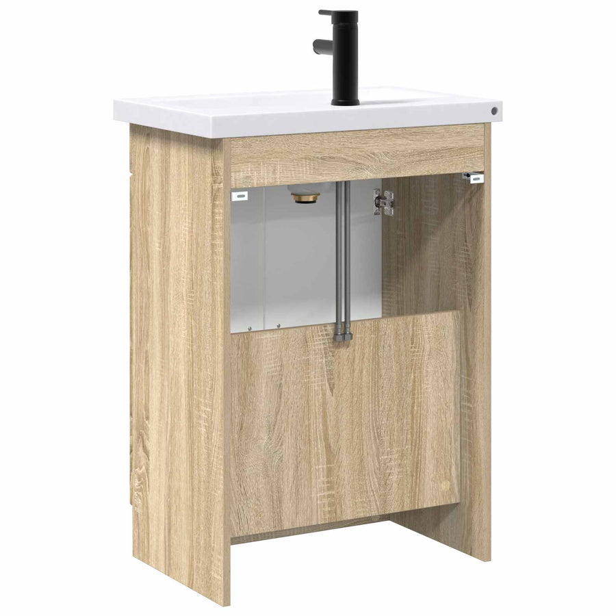 Badkamermeubelset Sonoma Eiken 78,5 x 37,5 x 81 cm Bewerkt hout