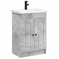 Badkamermeubelset Betongrijs 78,5 x 37,5 x 81 cm Bewerkt hout