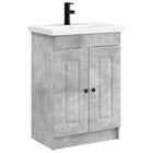 Badkamermeubelset 78,5x37,5x81 cm betongrijs bewerkt hout