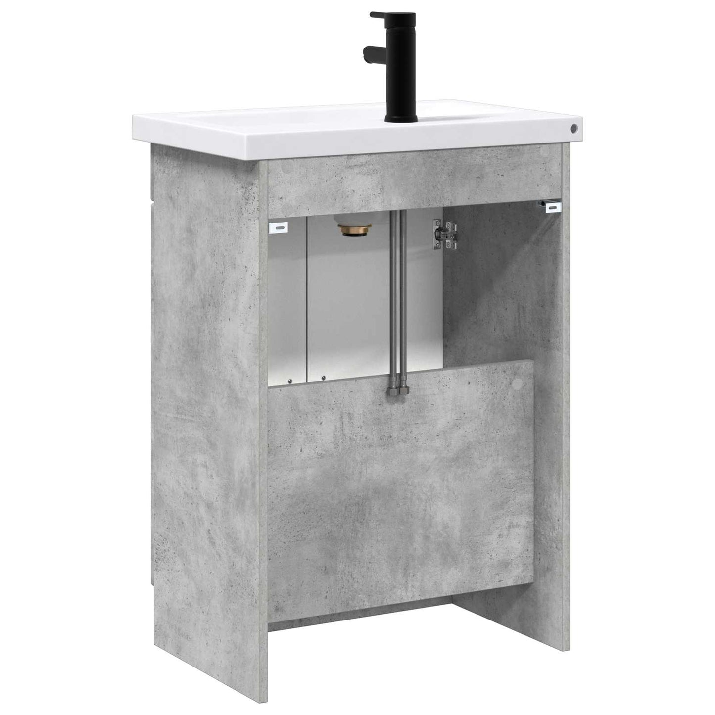 Badkamermeubelset Betongrijs 78,5 x 37,5 x 81 cm Bewerkt hout