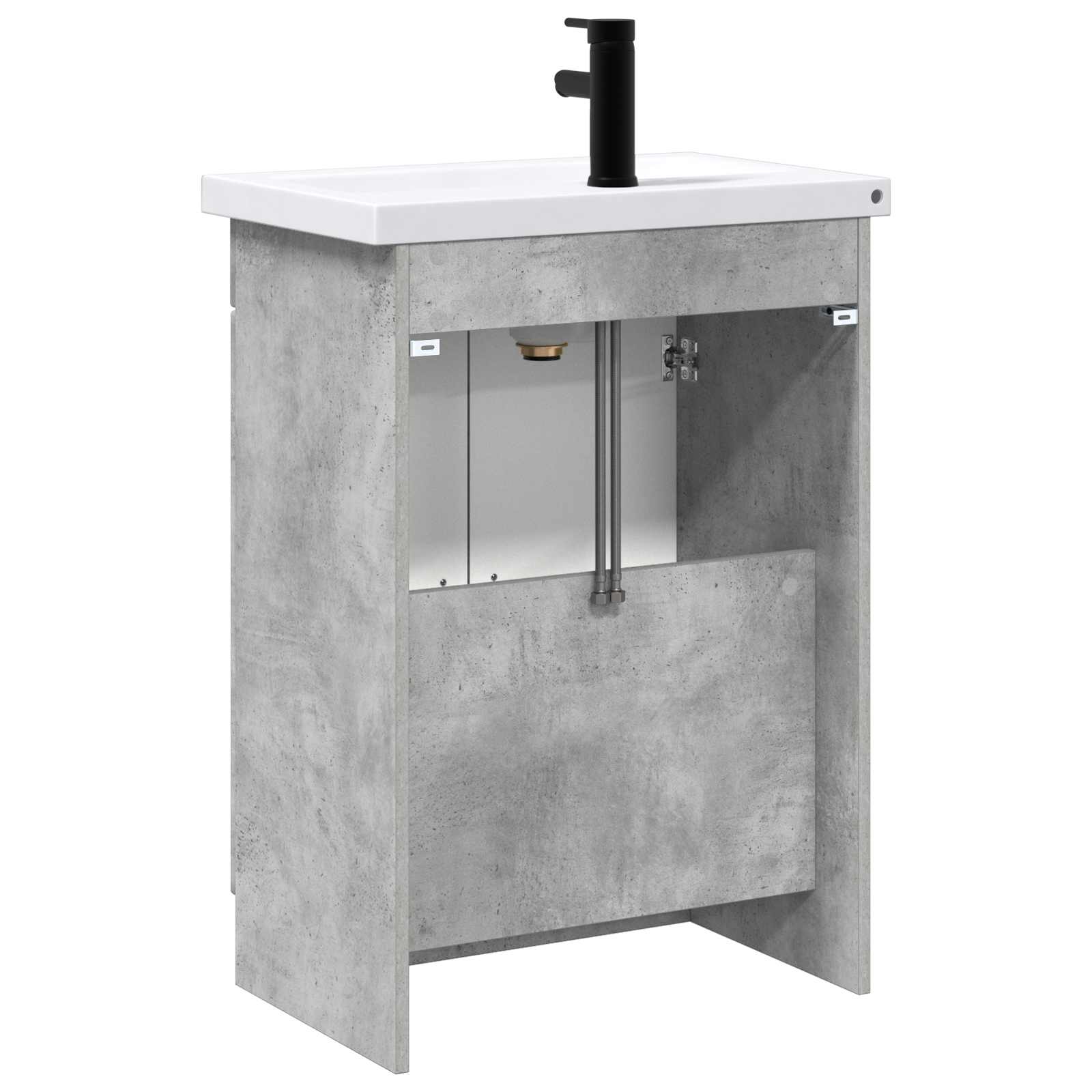 Badkamermeubelset Betongrijs 78,5 x 37,5 x 81 cm Bewerkt hout