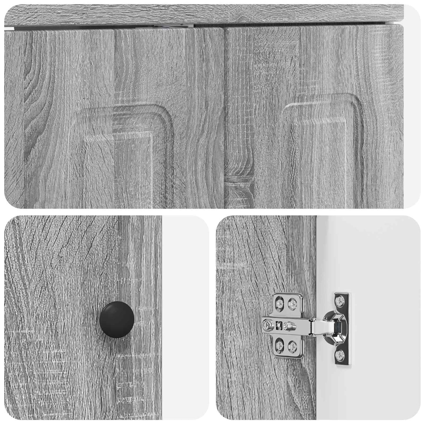 Badkamermeubelset Grijs Sonoma 78,5 x 37,5 x 81 cm Bewerkt hout
